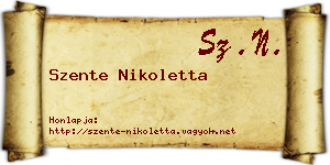 Szente Nikoletta névjegykártya